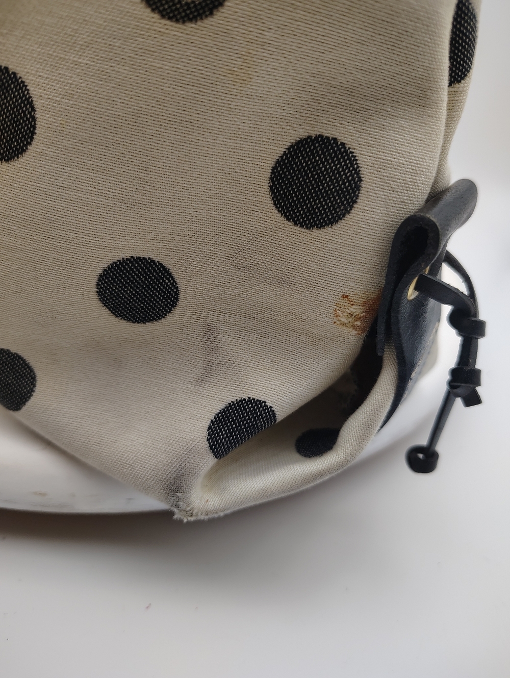 Dooney & Bourke Polka Dot Tote Bag with Tassel Detail - Black and Cream Combo - Picture 9 of 15